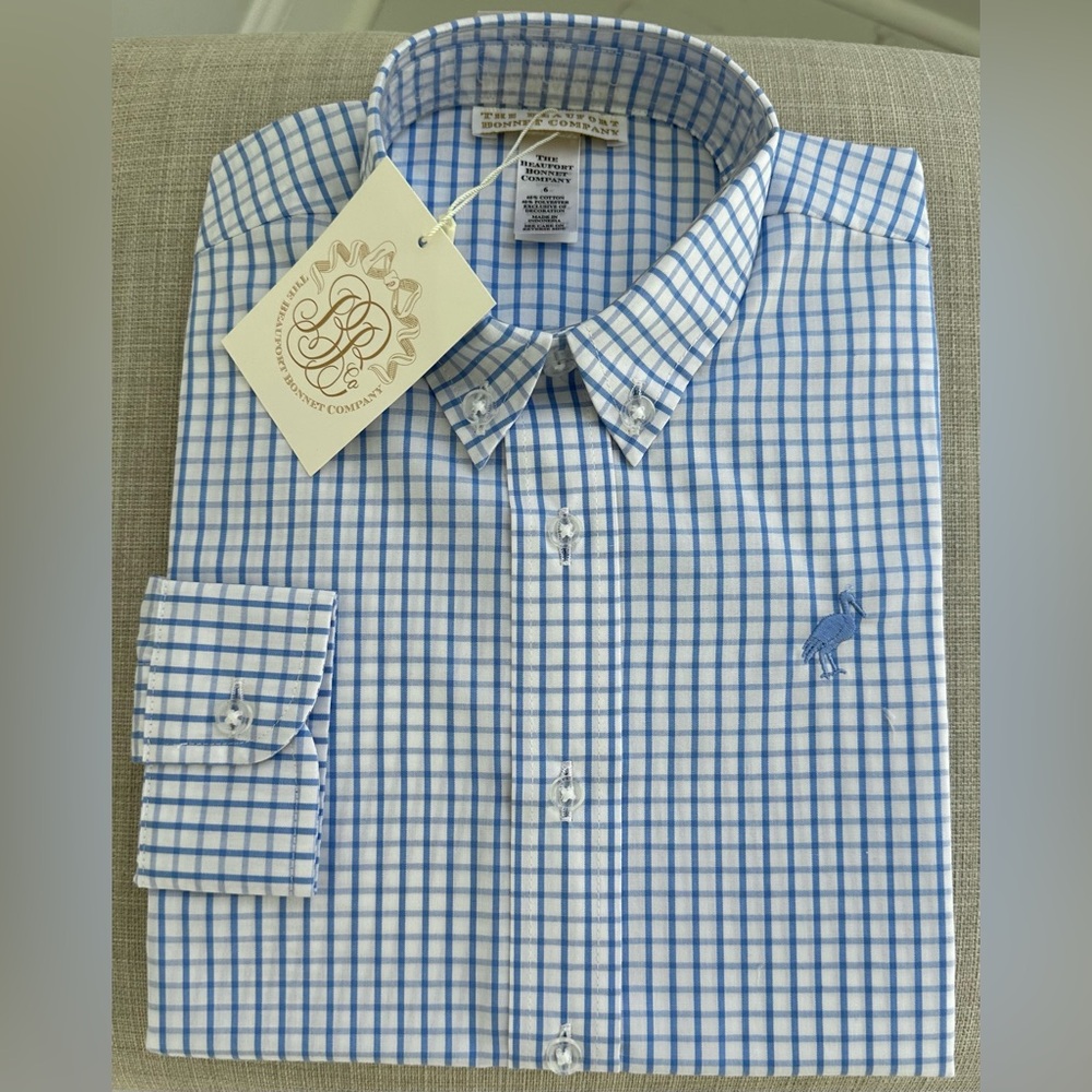 NWT! TBBC The Beaufort Bonnet Company Dean’s List dress shirt size 6